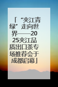 “夹江青绿”走向世界——2025夹江品质出口茶专场推荐会于成都启幕